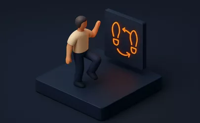 Holding Pattern Removal - Choreografiemethode im Aerobic - Illustration