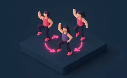 Link - Methode in der Aerobic - Illustration