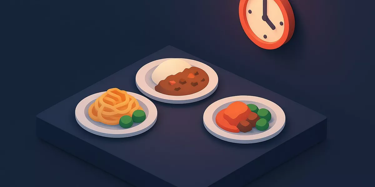 Drei Mahlzeiten Prinzip - Ernährungskonzept - Illustration