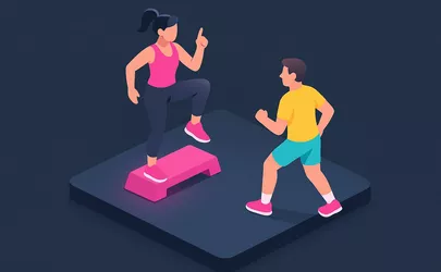 Vorinstruktion - Methodik im Aerobic - Illustration
