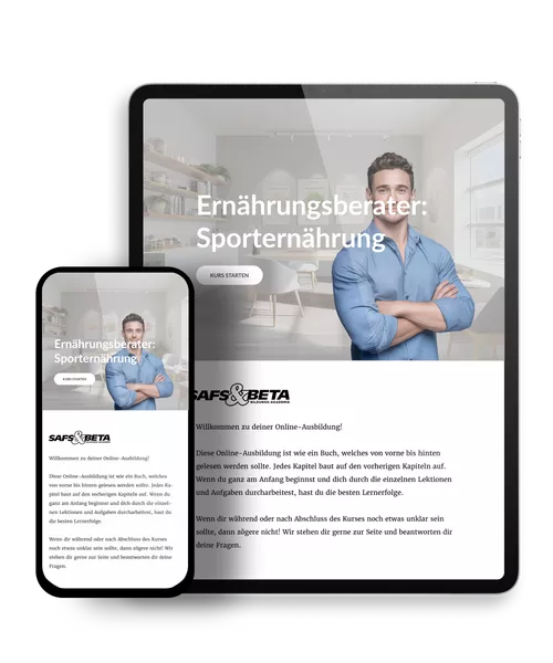 Ernährungsberater: Sporternährung Demozugang Mockup