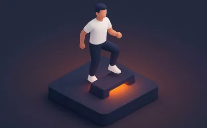 V Step - Schritte im Aerobic - Illustration