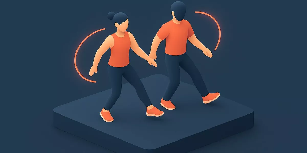 Pendulum - Schritte & Bewegungen im Aerobic - Illustration