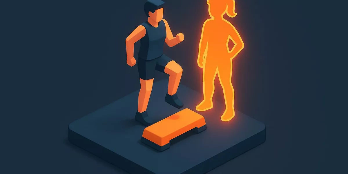 Step - Schritte im Aerobic - Illustration