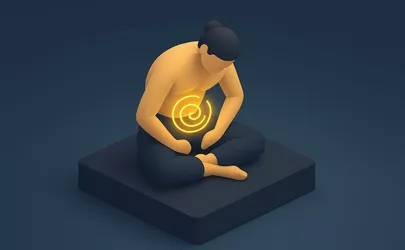 Uddiyana Bandha - Energie-Schloss im Yoga - Illustration