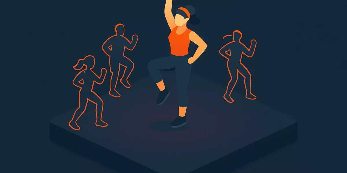 Asymmetrisch - Technik im Aerobic - Illustration