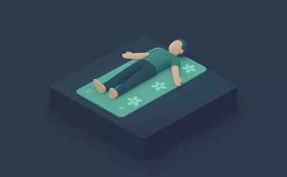 Savasana - Entspannungstechnik im Yoga - Illustration