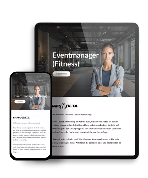 Eventmanager (Fitness) Demozugang Mockup