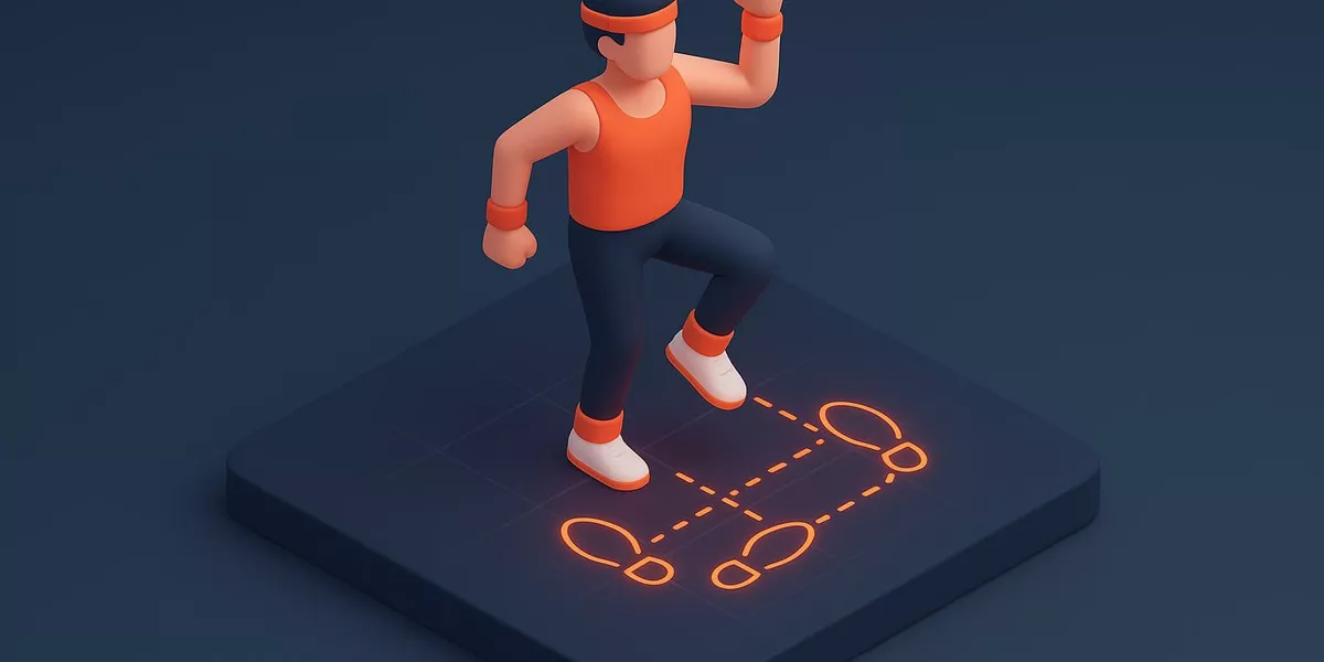 Step Touch - Schritte im Aerobic - Illustration