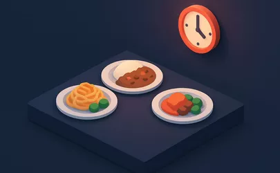 Drei Mahlzeiten Prinzip - Ernährungskonzept - Illustration