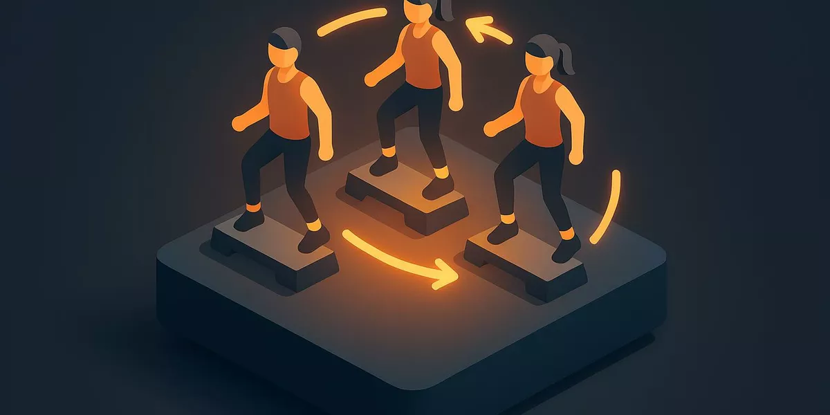 Schrittfamilien im Aerobic - Fitness-Lexikon Illustration