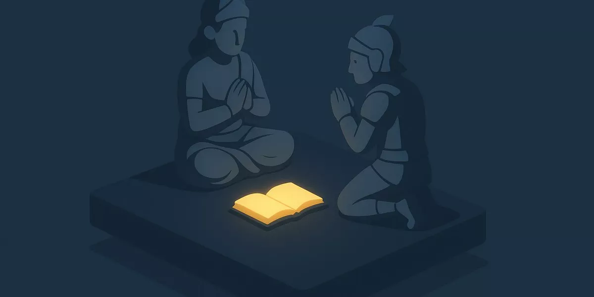 Bhagavad Gita - Heilige Schrift im Yoga - Illustration