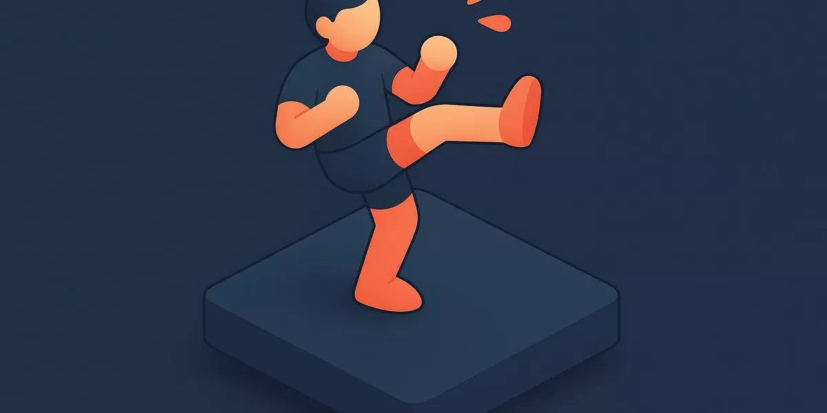 Kick - Schritte und Bewegungen im Aerobic - Illustration