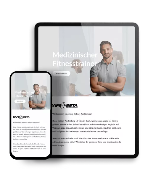 Medizinischer Fitnesstrainer Demozugang Mockup