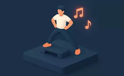 Straddle - Schritte im Aerobic - Illustration